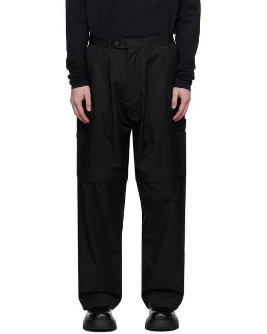 Lownn Black Zip Panel Trousers for men