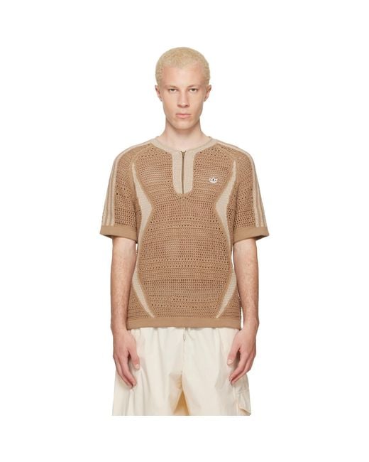 Adidas Originals Natural Tan Edison Chen Edition Clot Knit Jersey T-Shirt for men