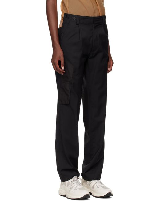 OLLY SHINDER Black Tan Knife Pocket Cargo Pants for men