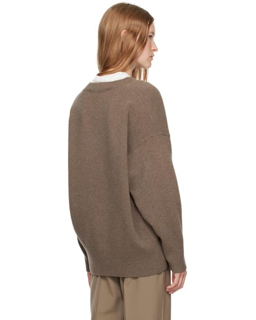 Rohe Brown Taupe Classic V-Neck Sweater