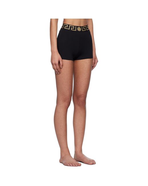 Versace Black Greca Border Boy Shorts