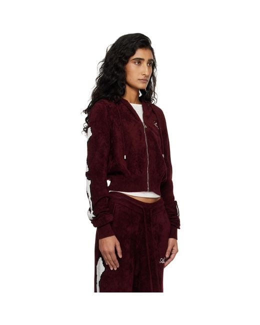 Amiri Red Burgundy Bones Track Jacket