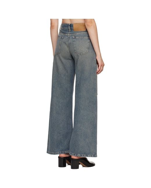 MM6 by Maison Margiela Blue Wide Denim Jeans