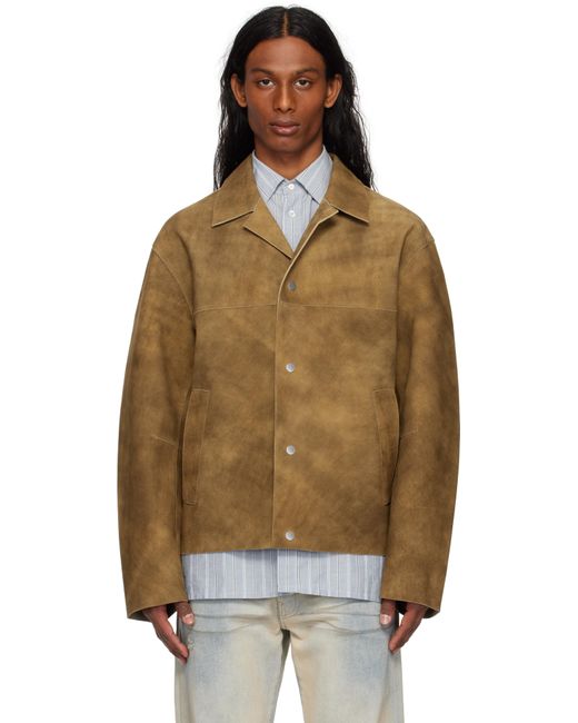 Hope Multicolor Tan Boxy Suede Jacket for men