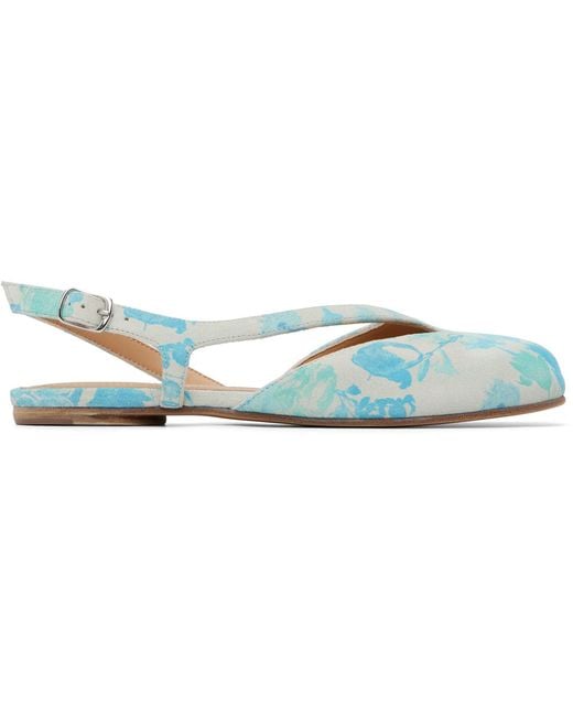 Maison Margiela Blue Tabi Slingback Ballerina Flats