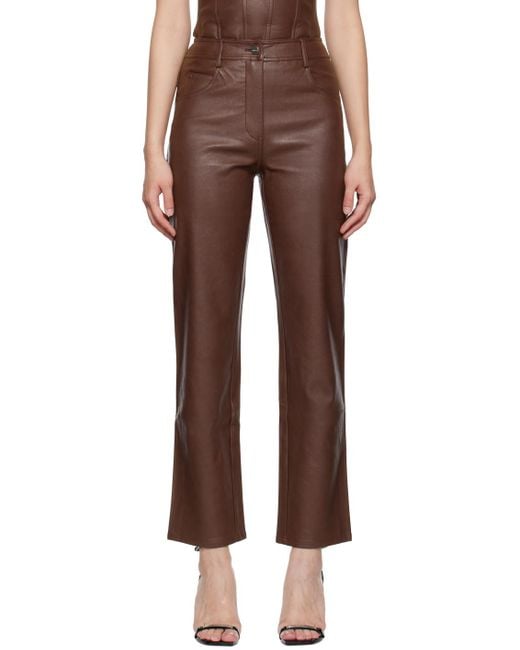 Miaou Brown Junior Faux-leather Pants | Lyst Canada