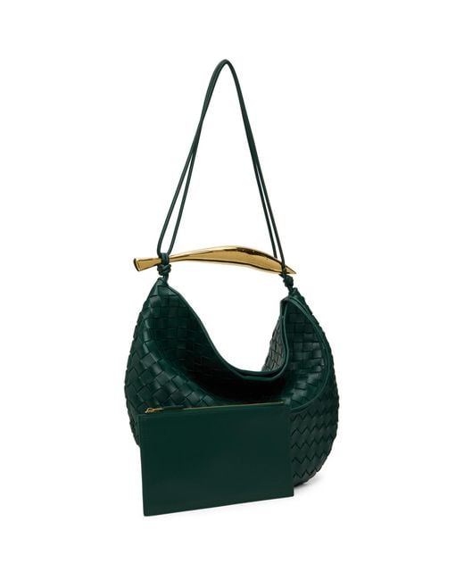 Bottega Veneta Black Green Medium Sardine Messenger Bag for men