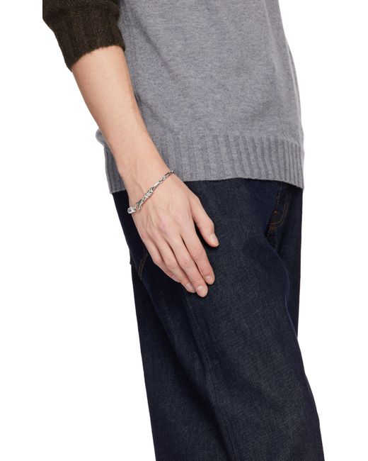 Emanuele Bicocchi Black Figaro Rope Chain Bracelet for men