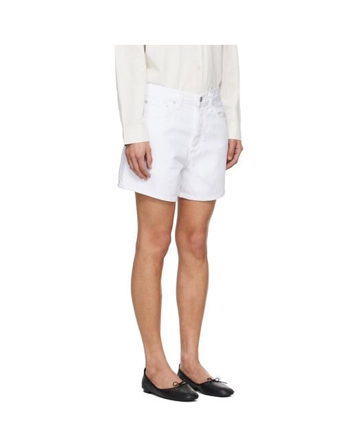 Agolde White Leith Denim Shorts