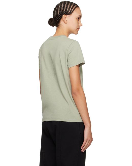 T-shirt vert à logo brodé Moncler en coloris Black