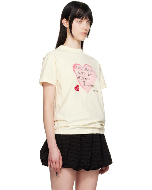 ANDERSSON BELL Black Off- Heart Message T-Shirt