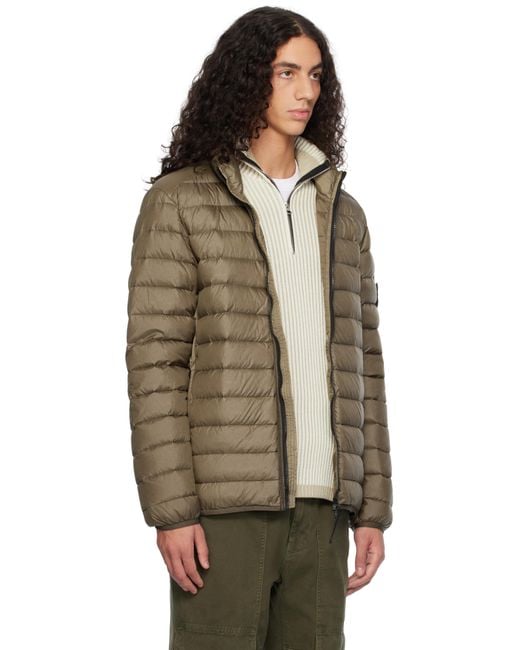 メンズ Stone Island ブラウン 42924 Loom Woven Chambers ダウンジャケット Multicolor