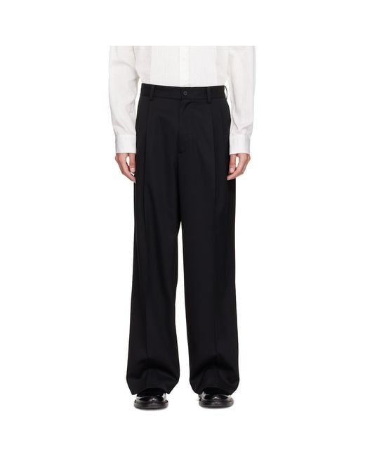 Ssstein Black Long Wide Trousers for men