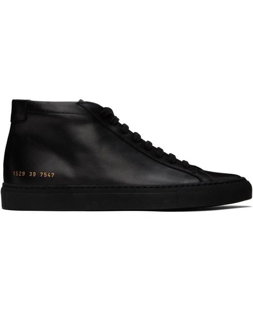 Common Projects Black Achilles Mid Sneakers for men