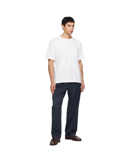 Nanamica White Coolmax Jersey Pocket T-Shirt for men