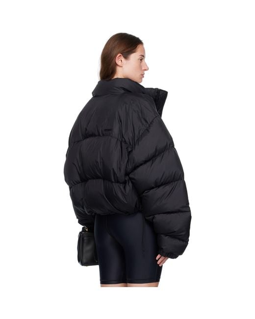 Vetements Black Double Logo Boxy Down Jacket