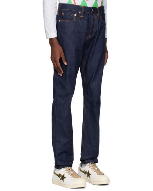 Evisu Blue Embroide Jeans for men