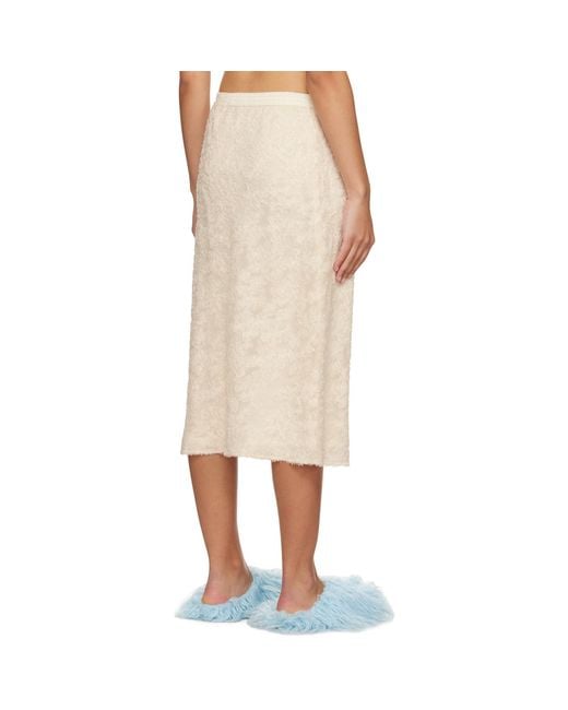 Song For The Mute Natural Off- Shaggy Midi Skirt