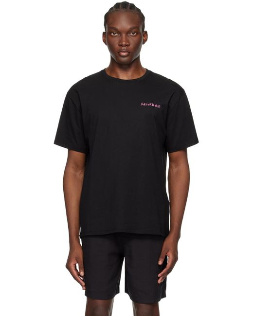 Saturdays NYC Black Brush Stroke Standard T-Shirt for men