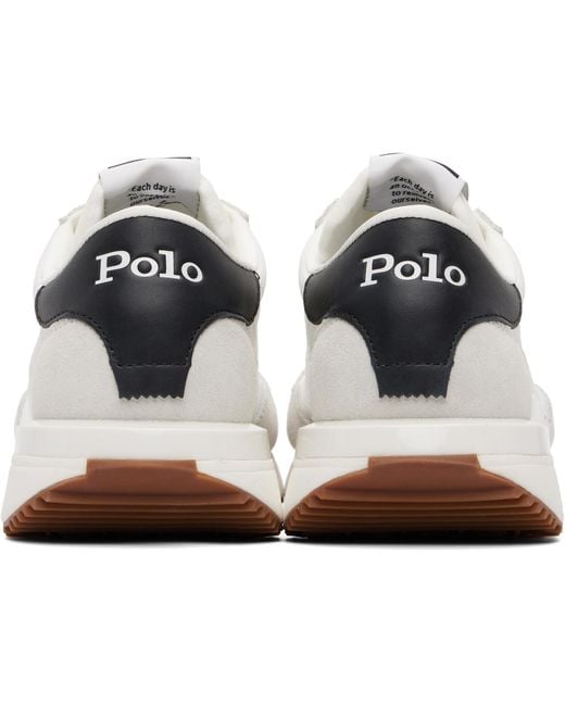 Polo Ralph Lauren White Train 89 Suede & Mesh Sneakers for men