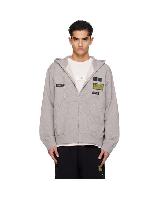 MM6 by Maison Margiela Gray Label Patch Hoodie for men