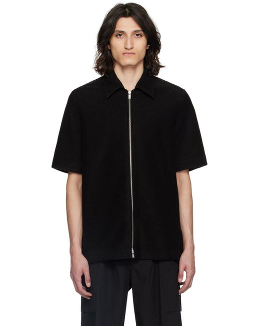 Jil Sander Black Zip Shirt for men