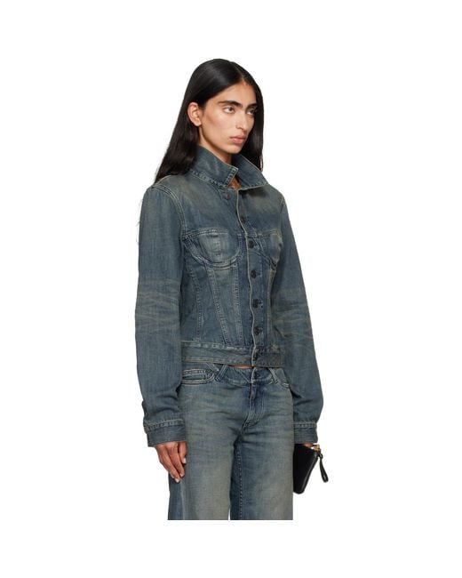 Balenciaga Blue Corseted Denim Jacket