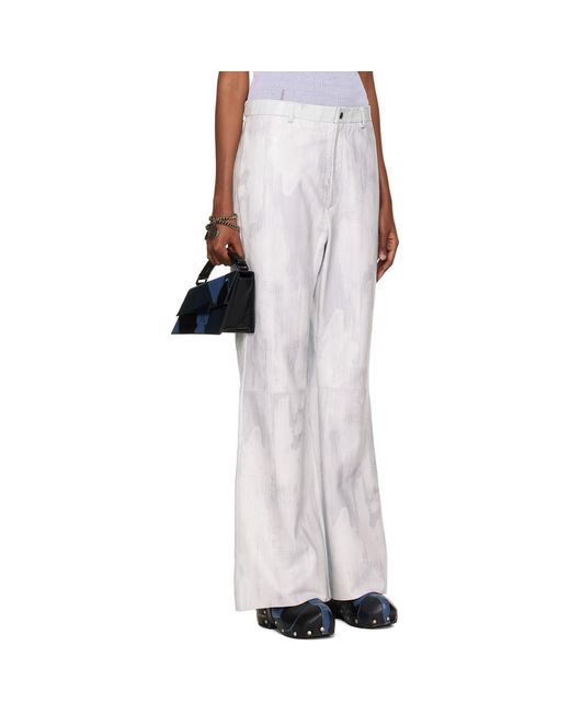 Acne White Ssense Exclusive Leather Trousers