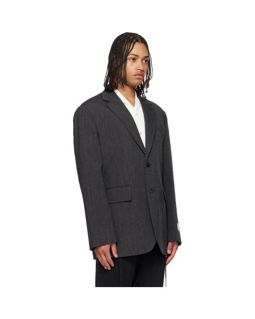 Wooyoungmi Black Oxford Single Blazer for men