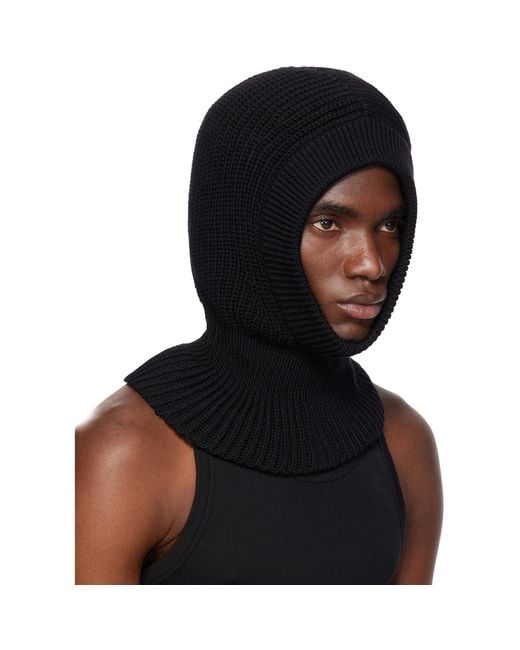Lemaire Black Worsted Wool Balaclava for men