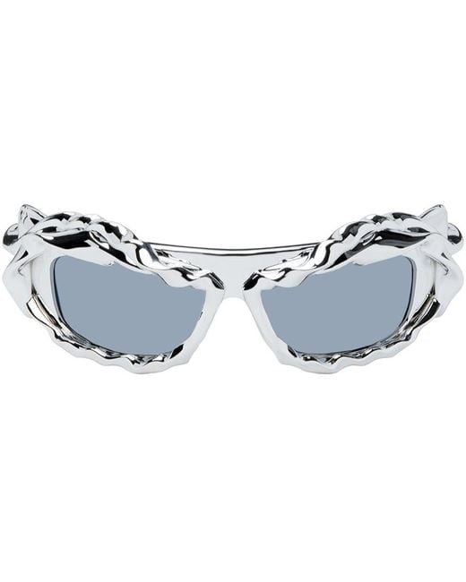 OTTOLINGER White Ssense Exclusive Silver Twisted Sunglasses