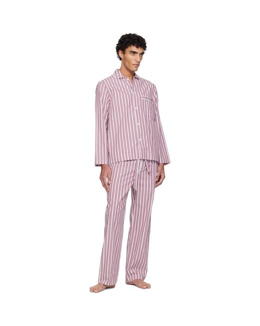 Tekla Red Poplin Pyjama Pants for men