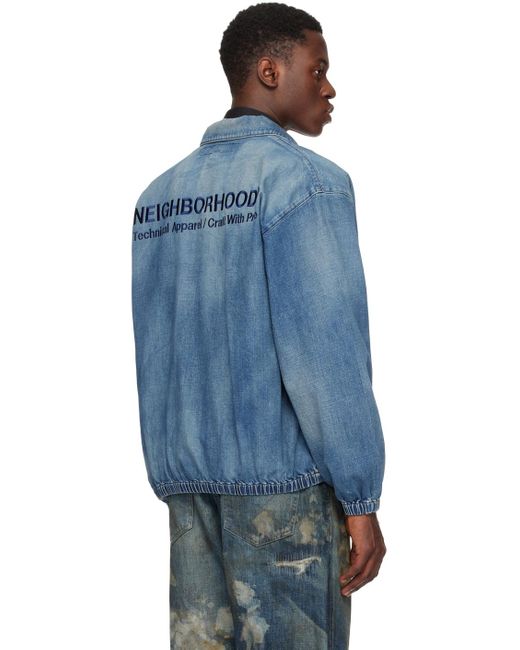 Neighborhood Blue Washed Denim Jacket for men