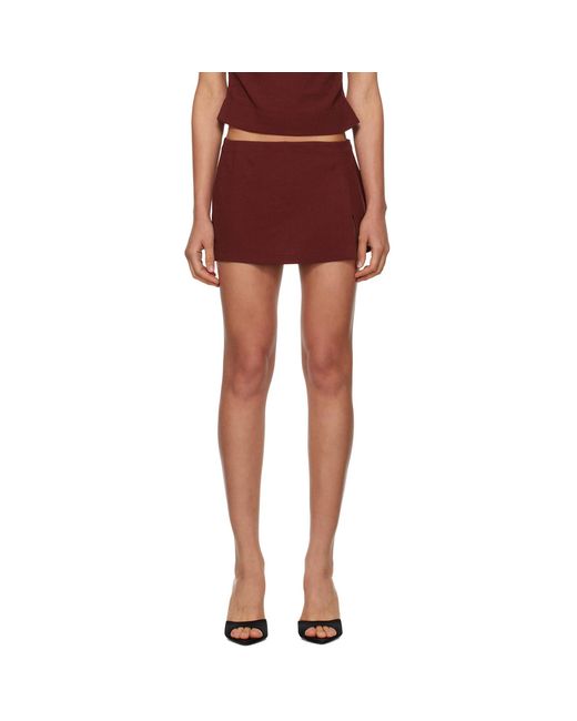 Miaou Red Burgundy Micro Miniskirt