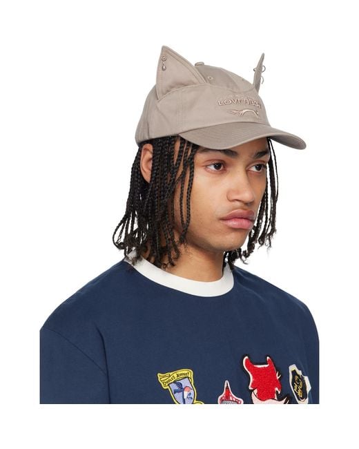 Charles Jeffrey Blue Taupe Pierced Ears Cap for men