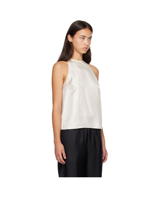 Loulou de Saison White Off- Cami Silk Twill Cape Top