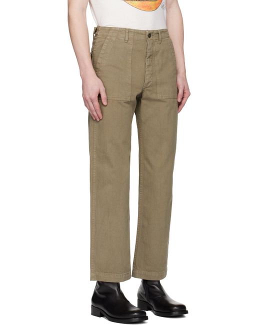 Re/done Natural Straight-Leg Herringbone Trousers for men