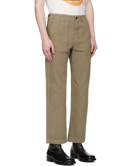 Re/done Natural Khaki Modern Utility Trousers for men