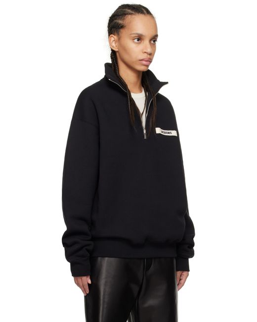 Jacquemus ブラック The Gros Grain Zipped-Rollneck スウェットシャツ Black