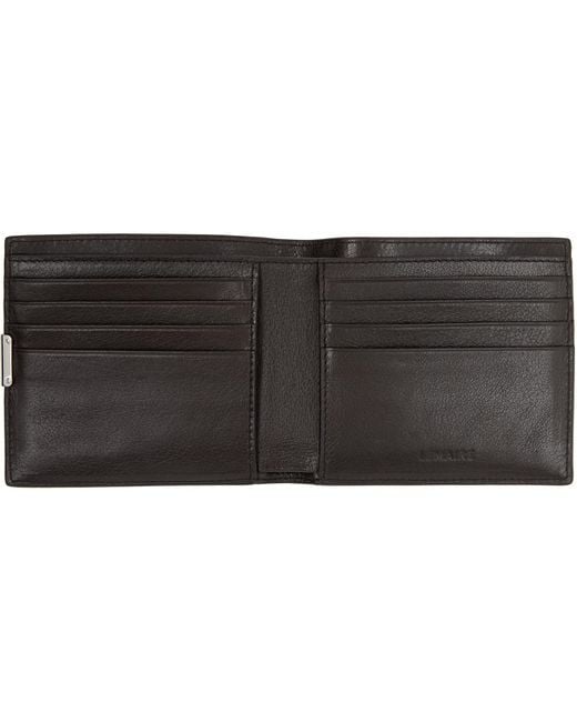Lemaire Black Soft Tab Studs Dots Bifold Wallet for men