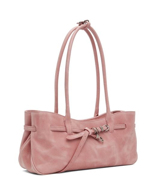 MARGE SHERWOOD Pink Leather 'Grandma' Used Shoulder Bag