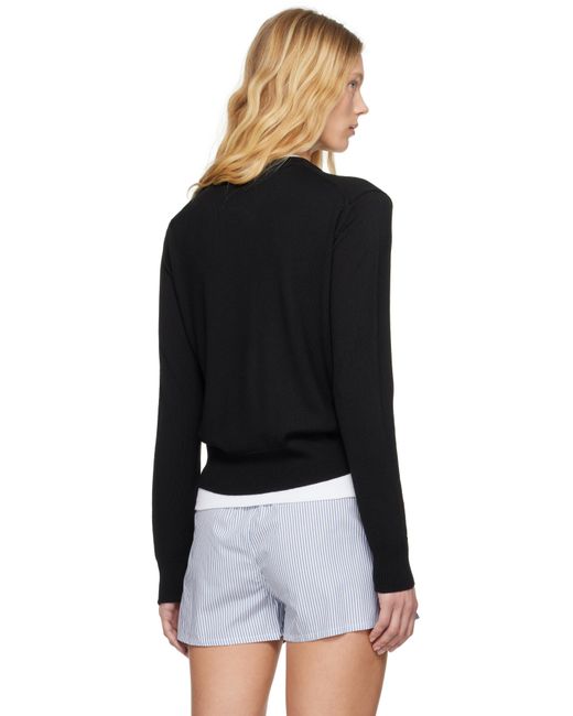 Cardigan Noir En Laine À Logo Ami De Cœur AMI en coloris Black