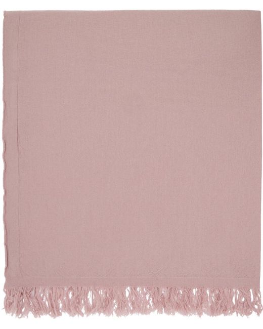 Rick Owens Pink Knit Blanket Scarf for men