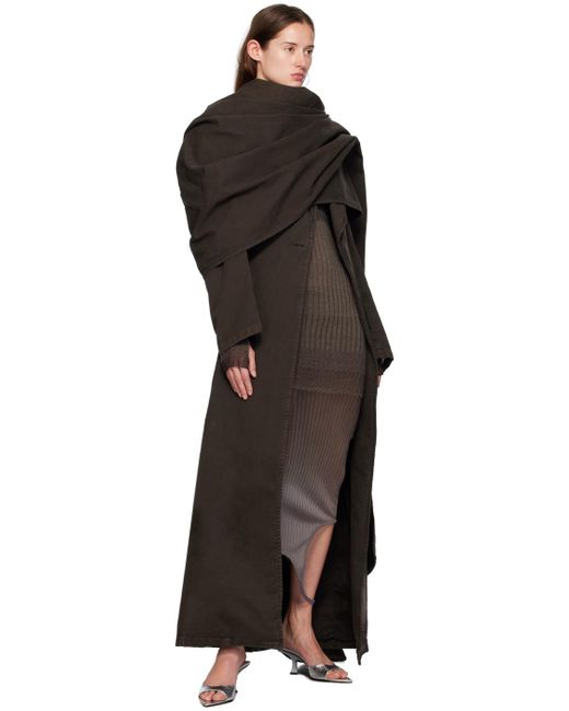 Trench Long Brun Exclusif À Ssense The Attico en coloris Black