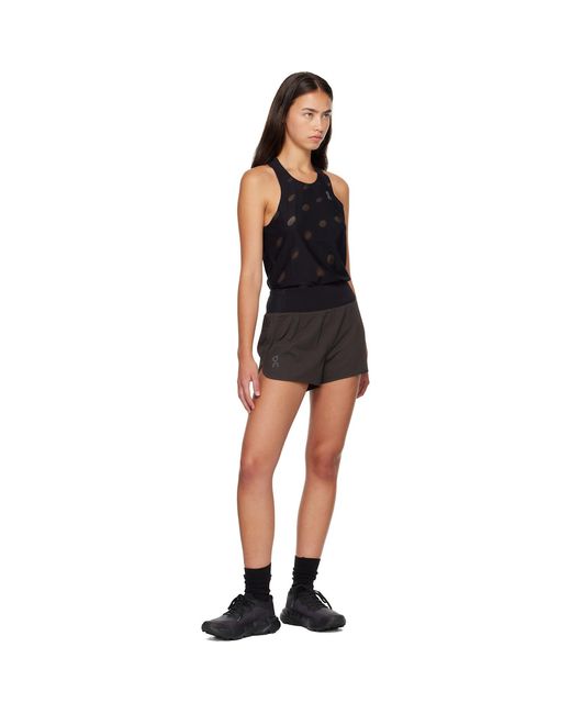 On Shoes Black Performance Volt Running Shorts