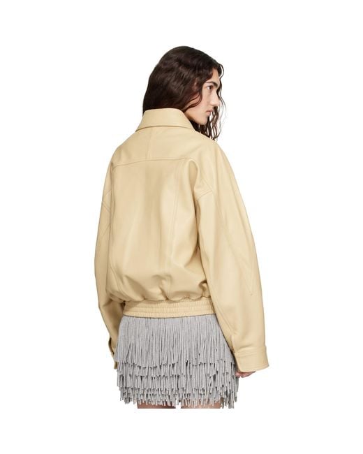 Abra Natural Leather Bomber Jacket