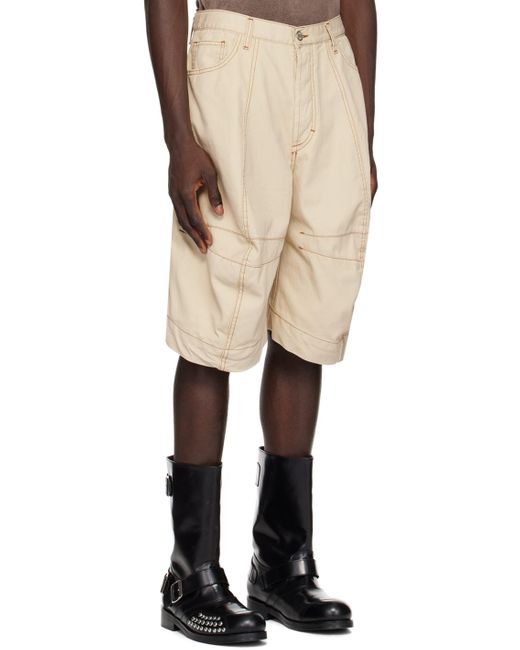 Short Blanc Cassé En Denim À Panneaux Edward Cuming pour homme en coloris Natural