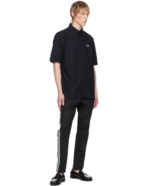 Fred Perry Black Embroidered Shirt for men