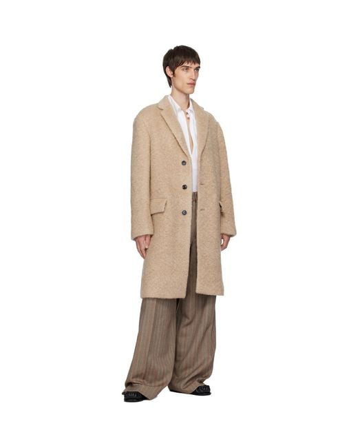 Dries Van Noten Black Mohair Coat for men