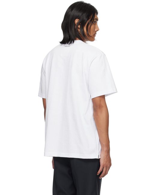 Sacai White Zip T-shirt for men